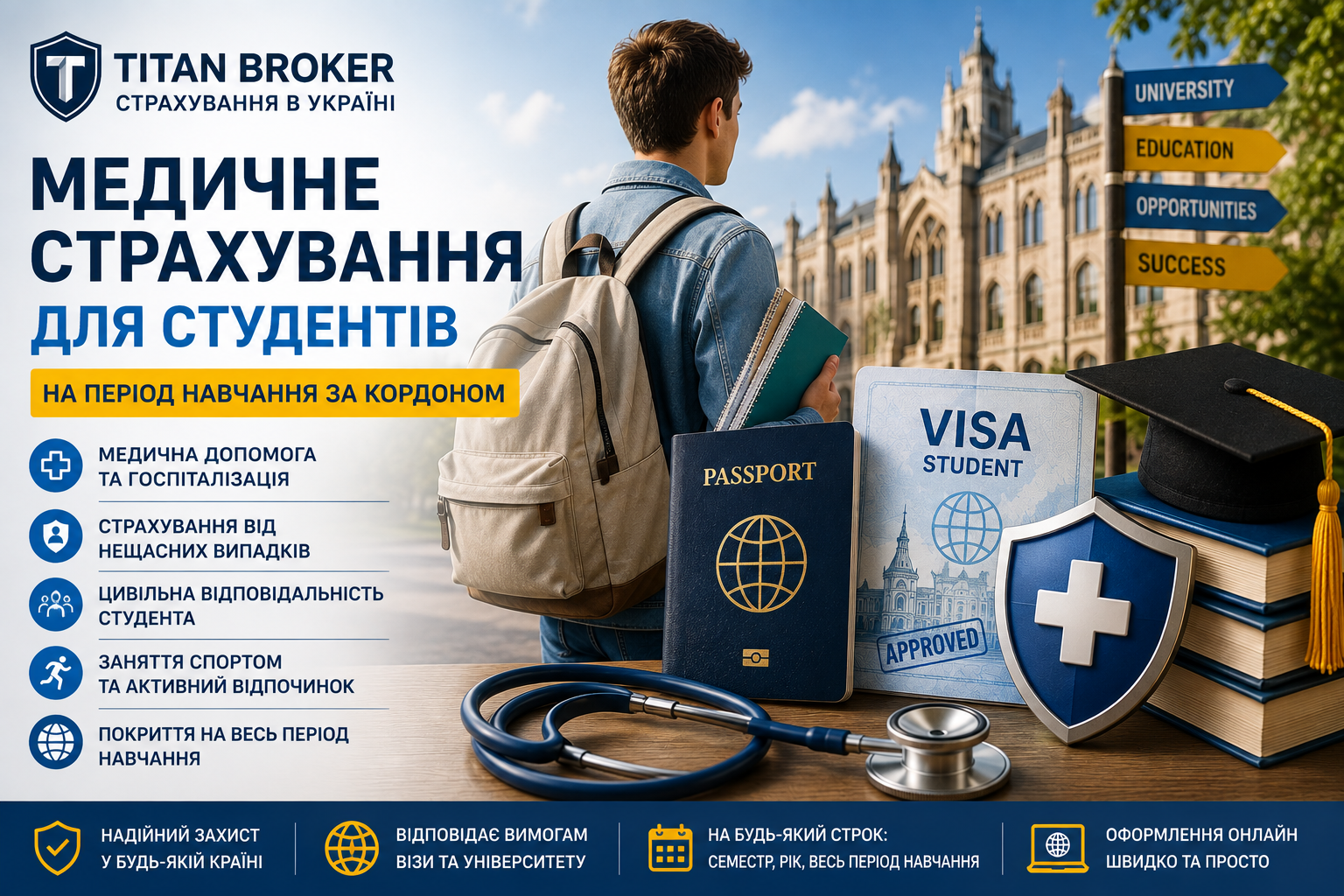 Медичне страхування для навчання за кордоном: страховка для студентів, візи та навчання