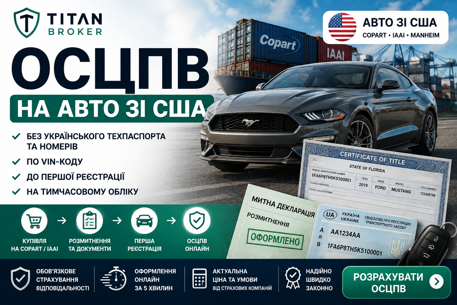 ОСЦПВ на авто зі США: як застрахувати автомобіль до та після першої реєстрації