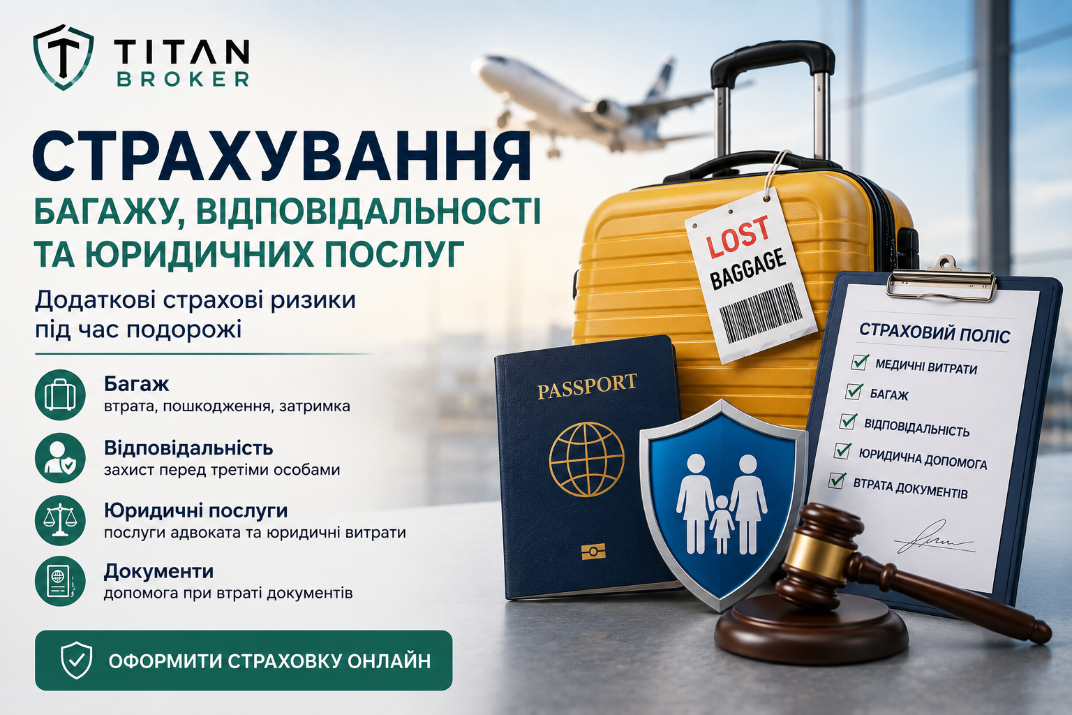Страхування багажу, відповідальності та юридичної допомоги під час подорожі
