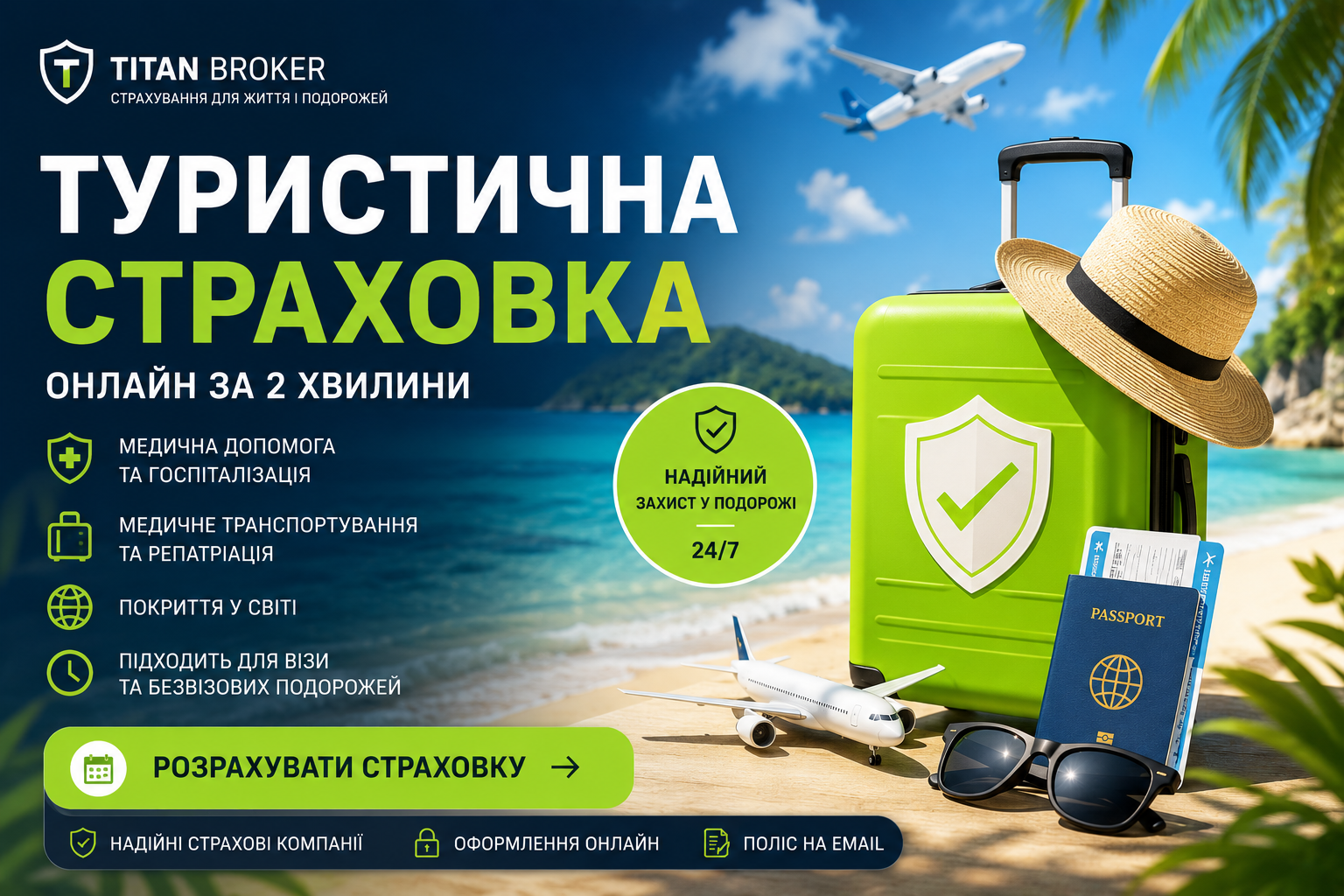 Туристична страховка онлайн: розрахунок і підбір страхування для поїздки за кордон