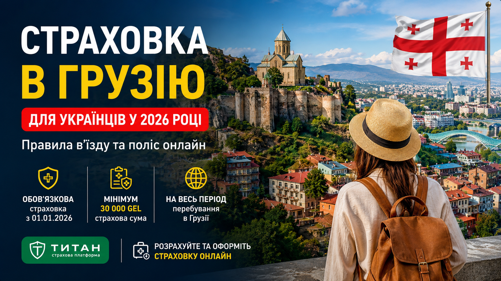 Страховка в Грузію для українців у 2026 році: правила в’їзду та поліс онлайн