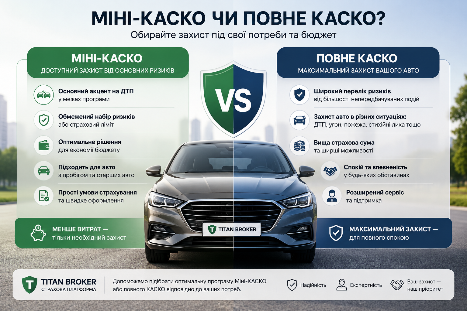 Міні-КАСКО в Україні — доступне страхування автомобіля від ДТП та