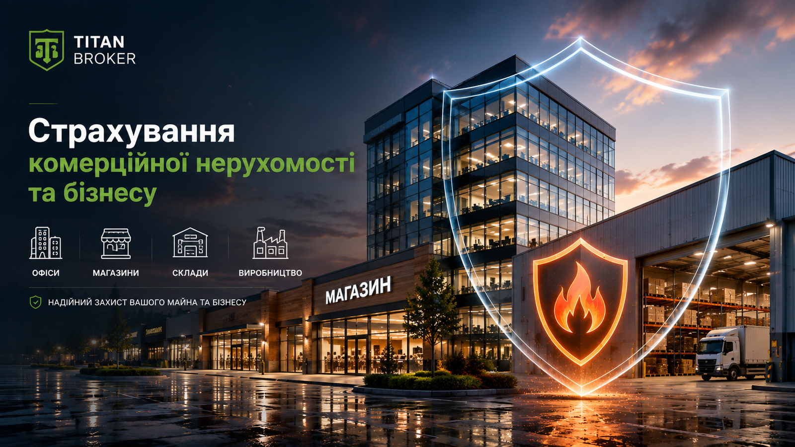 Страхування комерційної нерухомості та бізнесу від пожежі