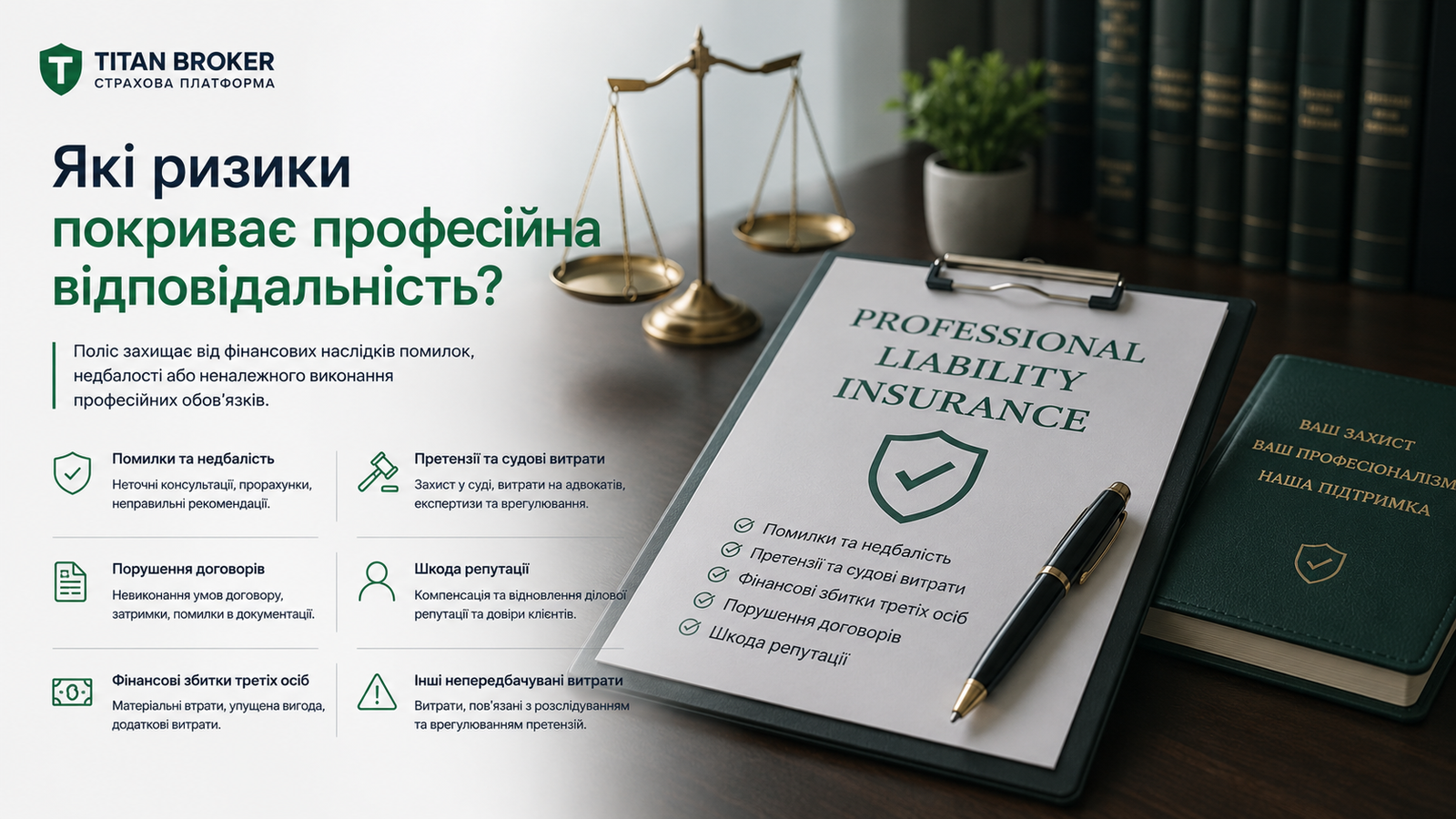 Страхування професійної відповідальності в Україні — захист бізнесу та фахівців | TITAN BROKER