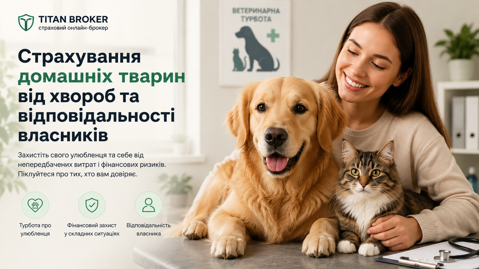 Страхування домашніх тварин від хвороб та відповідальності власників — TITAN BROKER