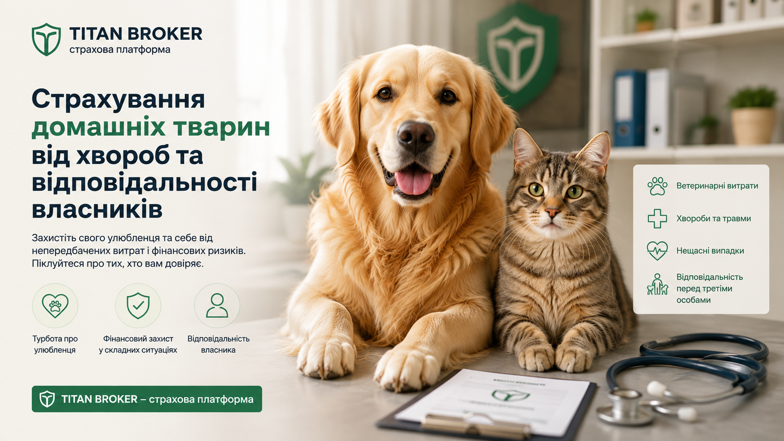 Страхування собак і котів від хвороб, травм та нещасних випадків